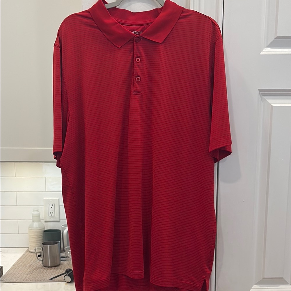 bcg Red Polo Shirt with Classic Collar and Short Sleeves